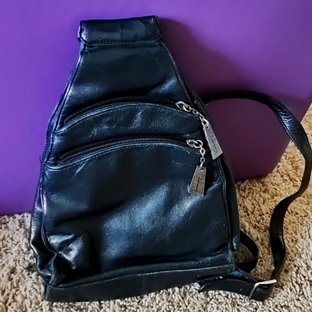 Pelle Studio Vintage Black Leather Mini Backpack